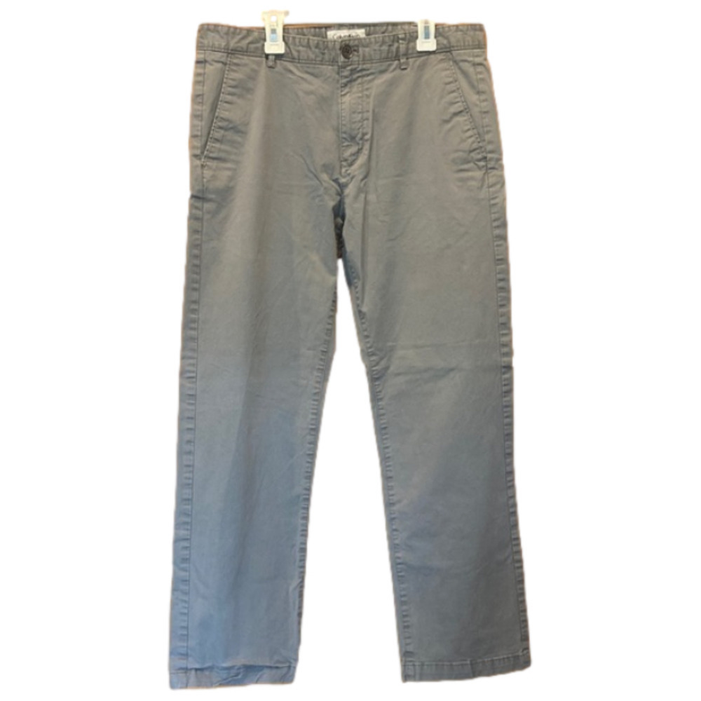Calvin Klein Men’s Grey Cotton Blend flat Front Chino Pants Size 32 x 30